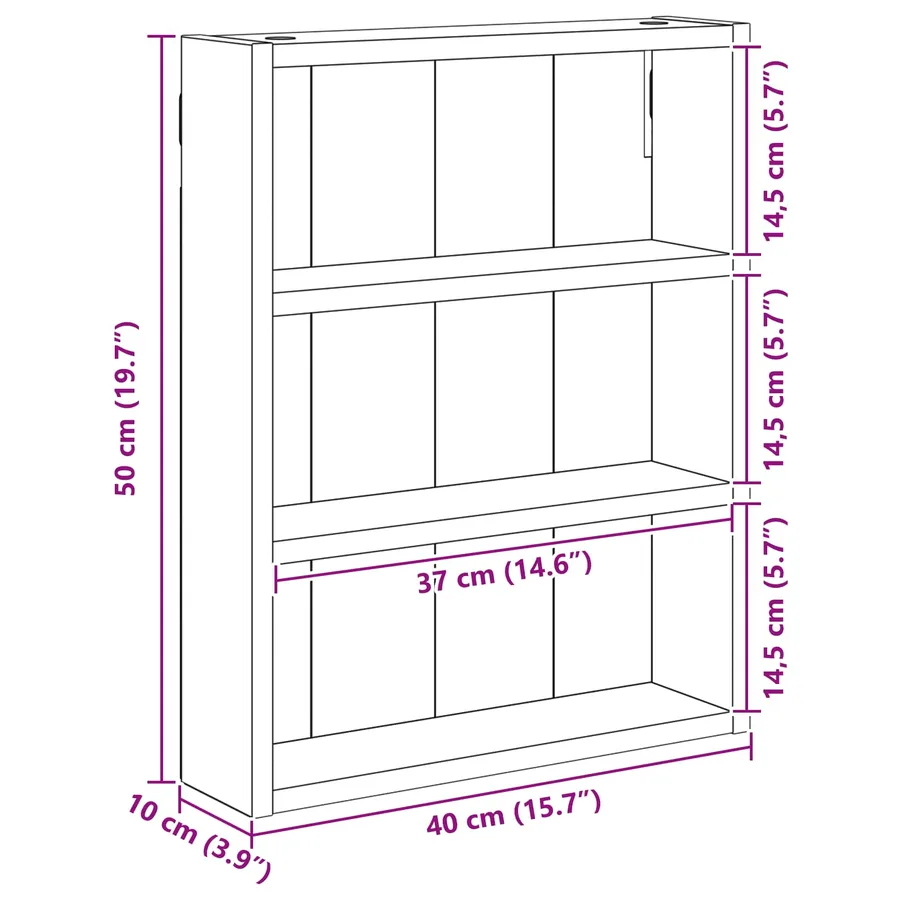 Armoire murale de salle de bain Chêne Fumé 40 x 10 x 50 cm - 8