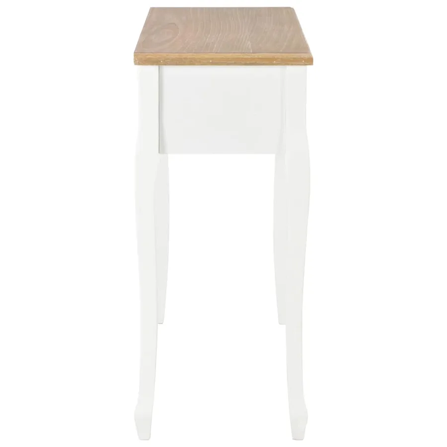 Table de console et coiffeuse avec 3 tiroirs Blanc - 4