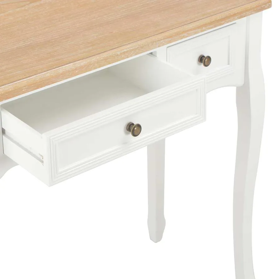 Table de console et coiffeuse avec 3 tiroirs Blanc - 7