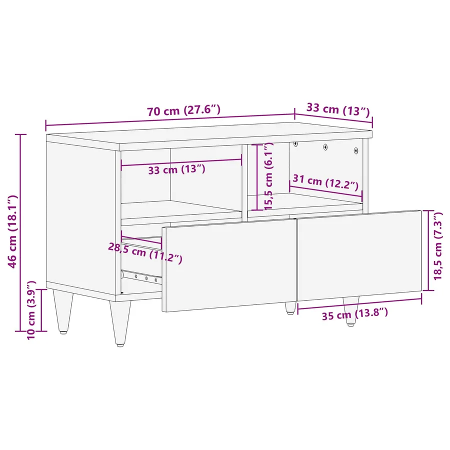 Armoires de rangement avec tiroir Multicolore 70 x 33,5 x 46 cm - 11
