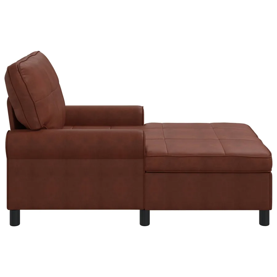Chaise longue Brun Brillant 91 x 157 x 91 cm Simili cuir - 5
