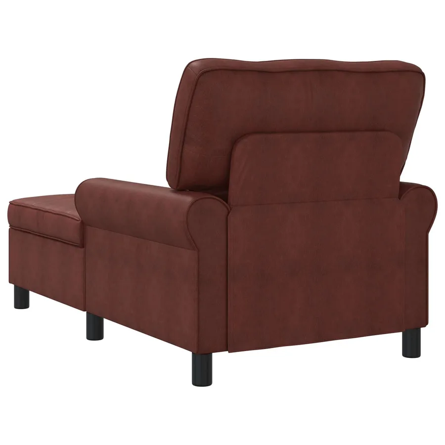 Chaise longue Brun Brillant 91 x 157 x 91 cm Simili cuir - 6
