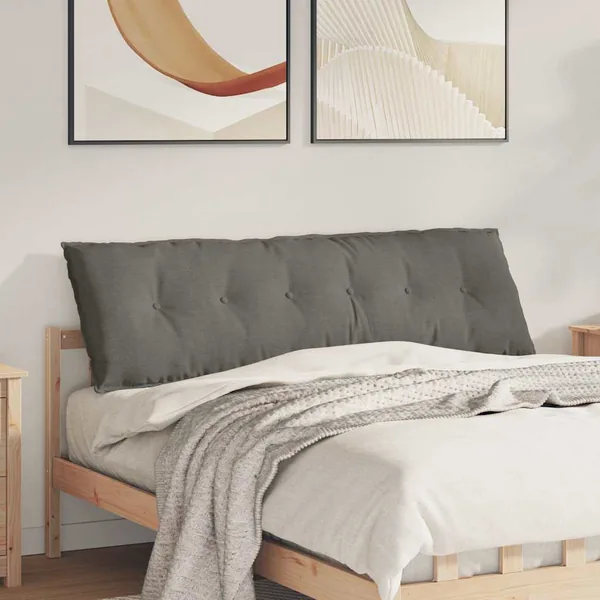 Coussin de Dos Gris clair 160 x 50 cm Tissu en velours côtelé