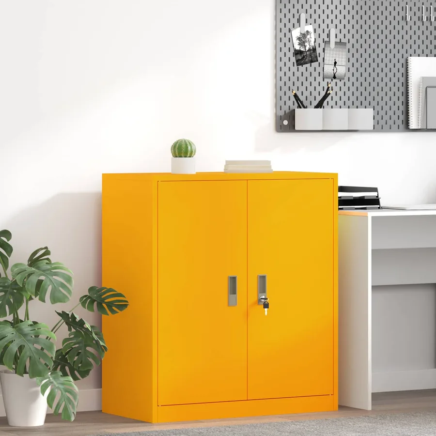 Armoire de rangement Jaune moutarde 80 x 40 x 90 cm Acier