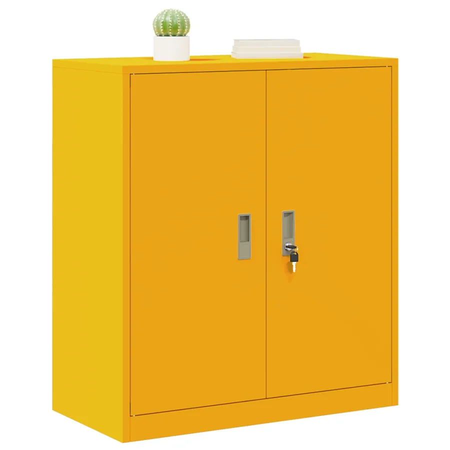 Armoire de rangement Jaune moutarde 80 x 40 x 90 cm Acier - 3
