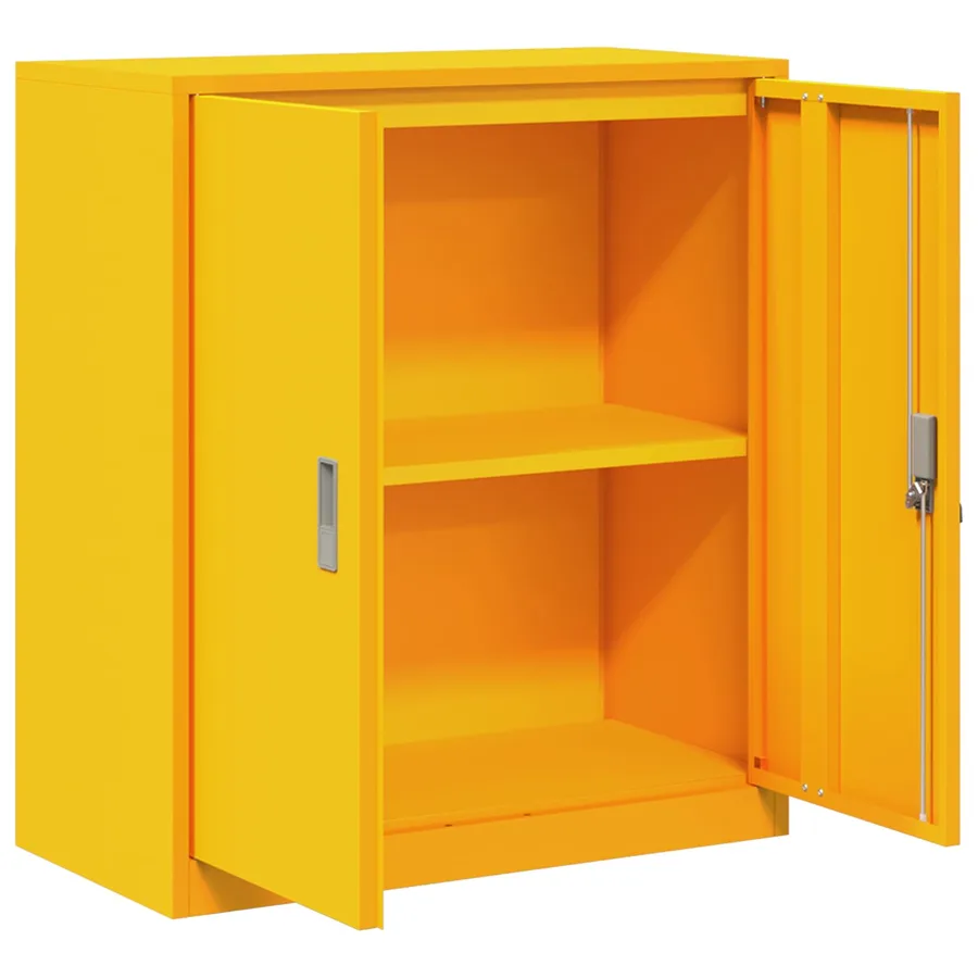 Armoire de rangement Jaune moutarde 80 x 40 x 90 cm Acier - 5