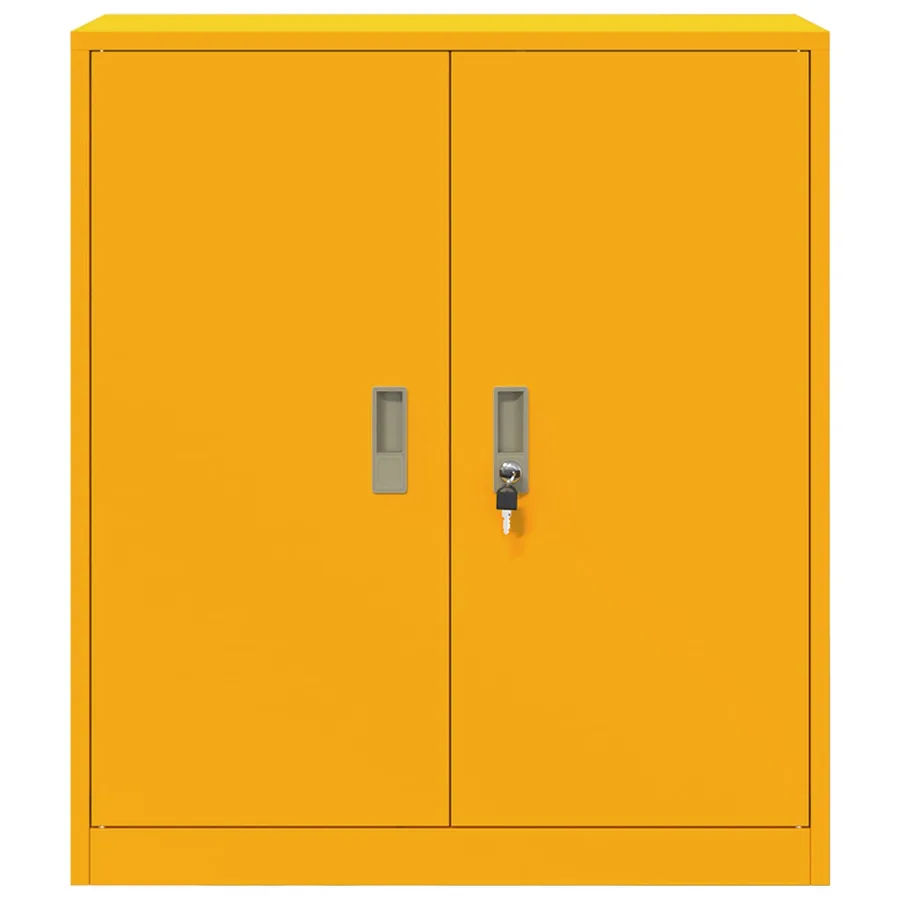 Armoire de rangement Jaune moutarde 80 x 40 x 90 cm Acier - 6