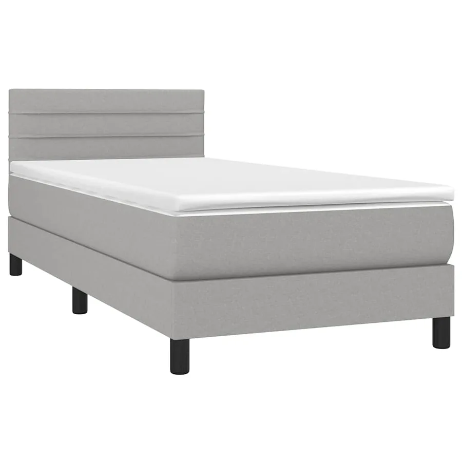 Sommier à lattes de lit avec matelas Gris clair 80x200 cm Tissu - 3