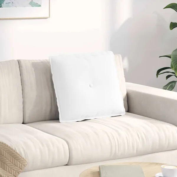 Coussin de Dos Blanc 50 x 19 x 45 cm tissu