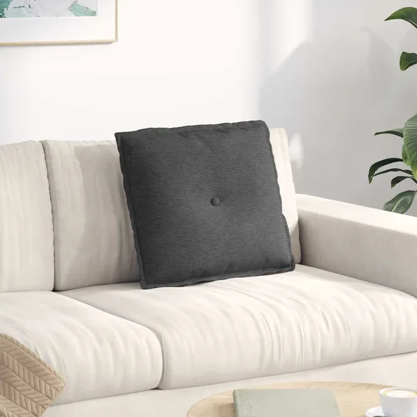 Coussin de Dos Gris foncé 50 x 45 cm Tissu en velours côtelé