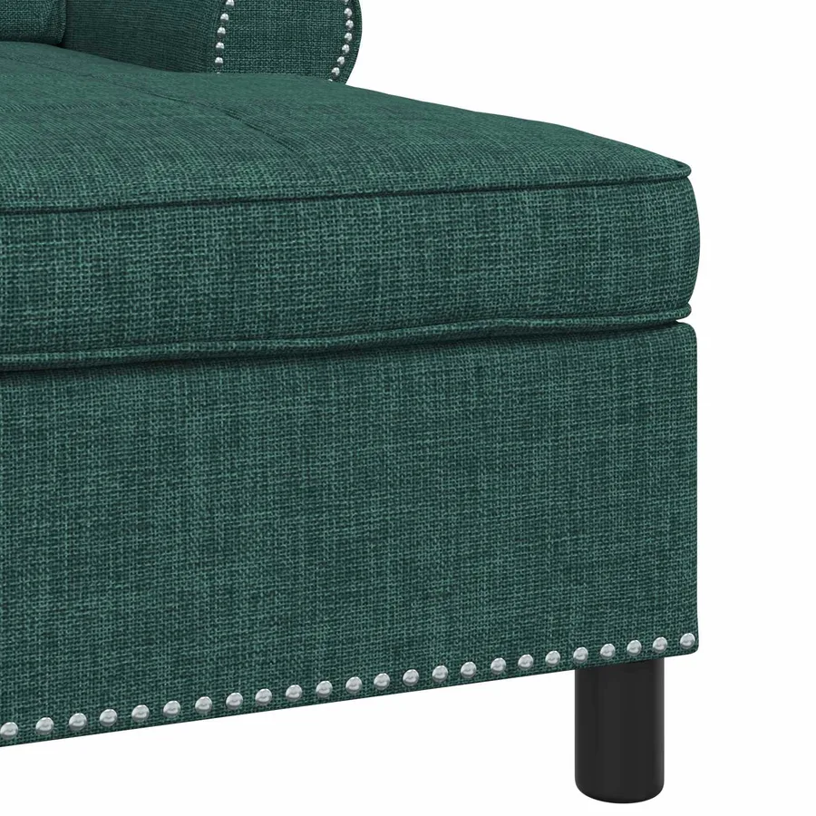 Chaise longue avec coussin Vert foncé 91 x 157 x 91 cm tissu - 7