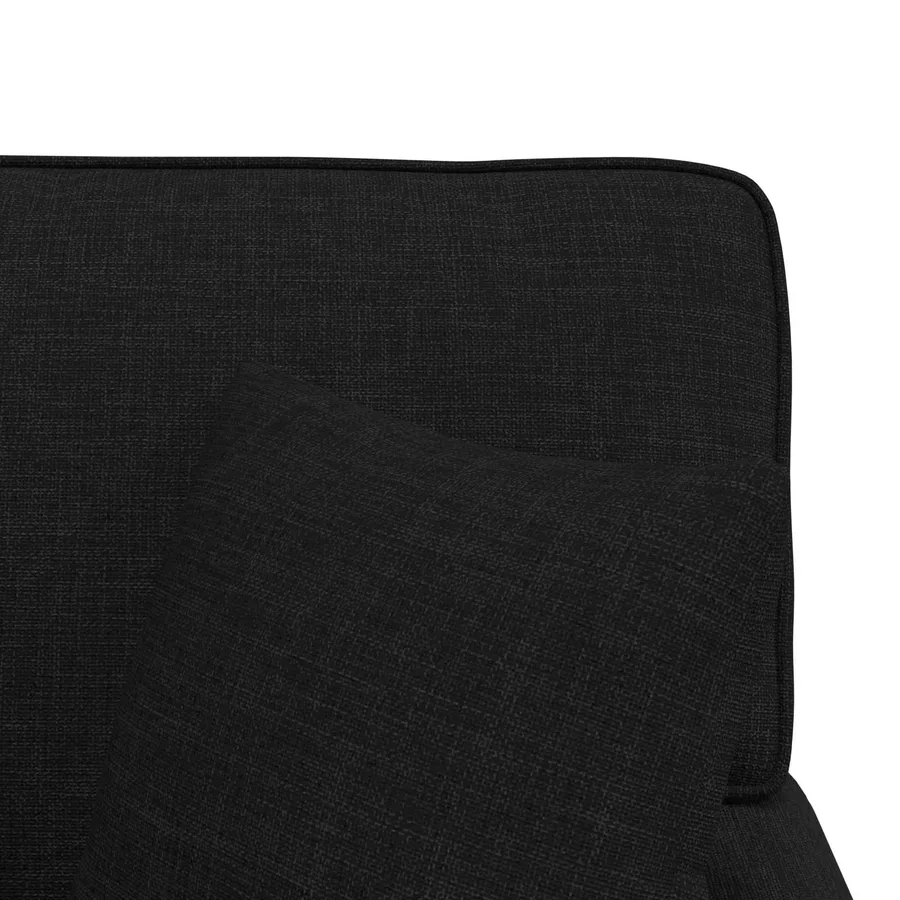Chaise lounge avec jupe avec coussin 3 pcs Noir tissu - 9