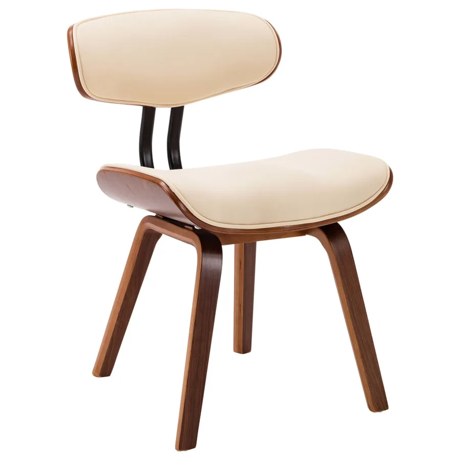Chaises à manger lot de 6 crème bois courbé et similicuir - 3