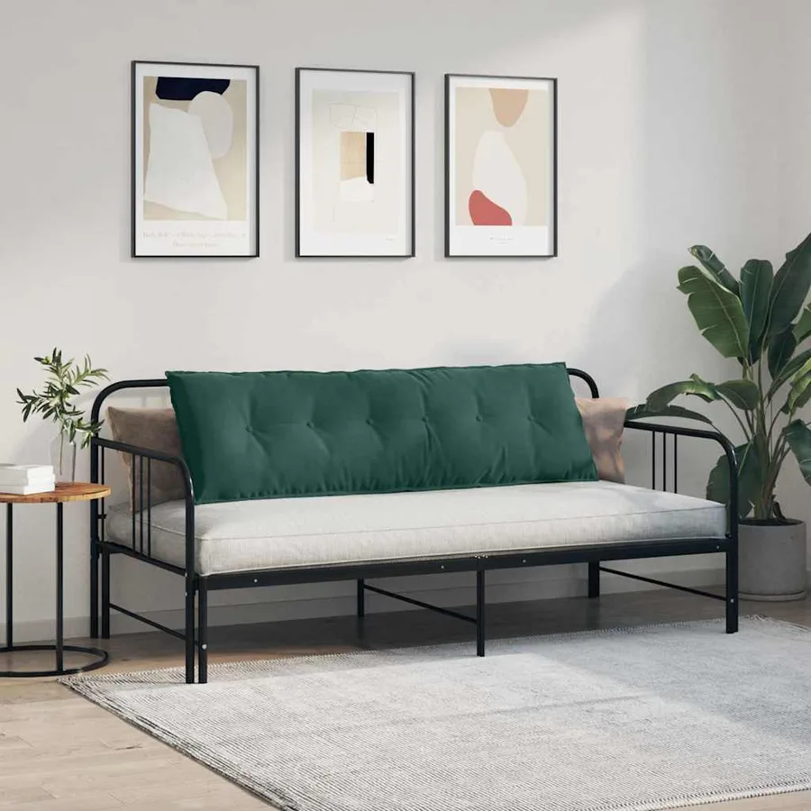 Coussin de Dos Vert foncé 160 x 50 cm Tissu en velours côtelé - 4