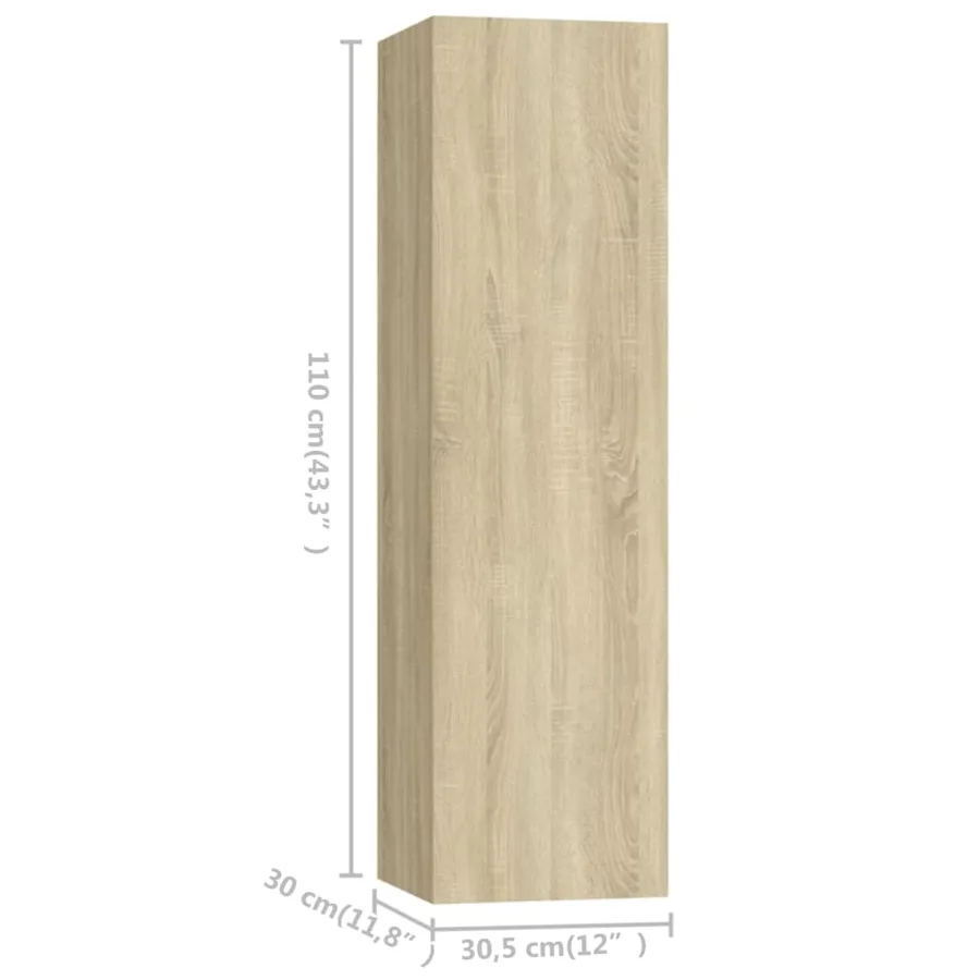 Ensemble de meuble TV 7 pcs Chêne sonoma Bois d'ingénierie - 9