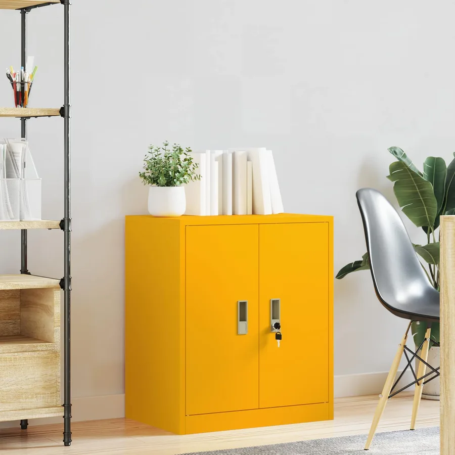 Armoire de rangement Jaune moutarde 60 x 40 x 70 cm Acier - 4