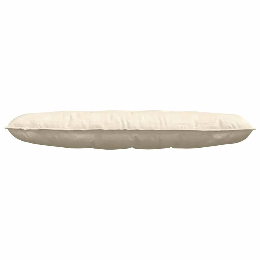 Coussin de Dos Crème 140 x 50 cm Tissu en velours côtelé - 5