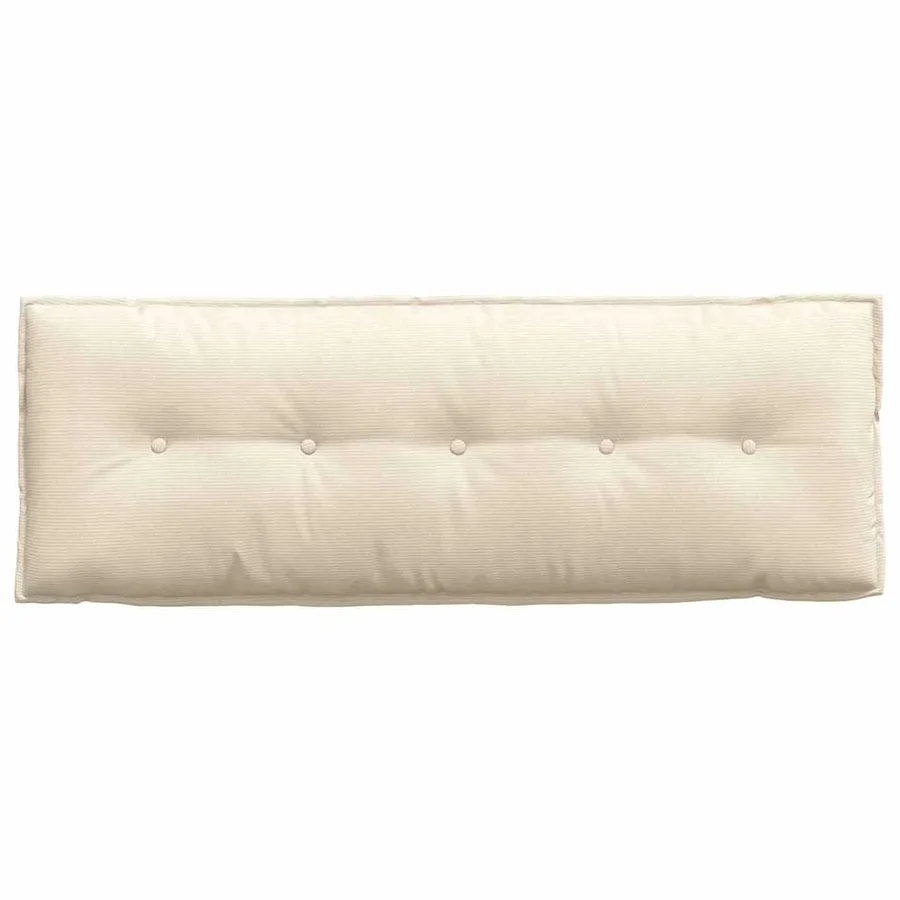 Coussin de Dos Crème 140 x 50 cm Tissu en velours côtelé - 6