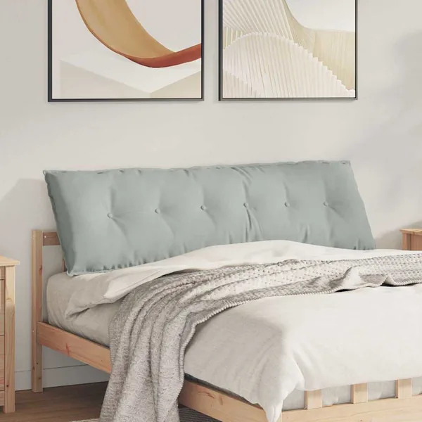 Coussin de Dos Gris clair 160 x 50 cm Tissu en velours côtelé