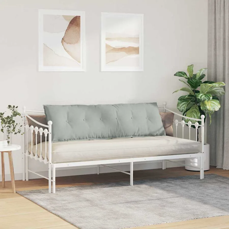 Coussin de Dos Gris clair 160 x 50 cm Tissu en velours côtelé - 4