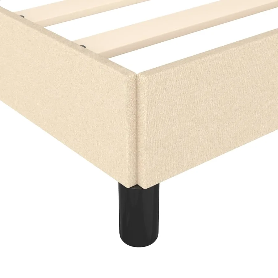 Cadre de lit sans matelas crème 200x200 cm tissu - 7