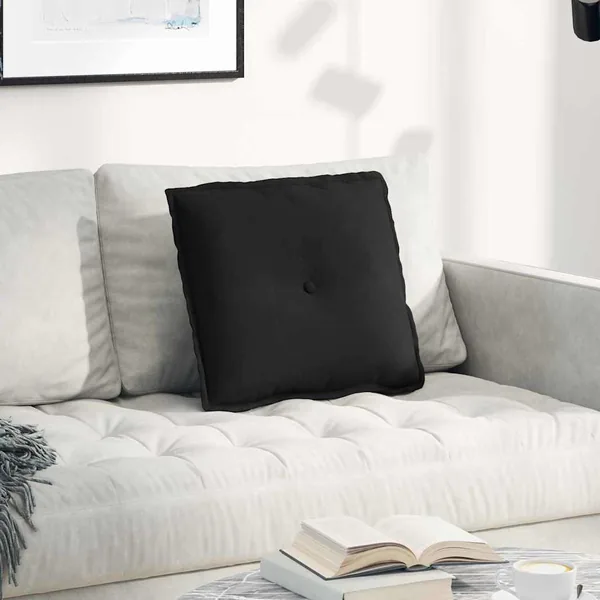 Coussin de Dos Noir 50 x 45 cm Tissu en microfibre