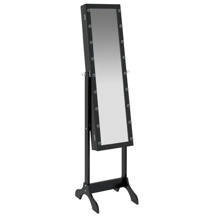 Miroir sur pied blanc avec LED noir 34x37x146 cm - 8