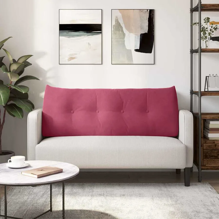 Coussin de Dos Bordeaux 120 x 24 x 50 cm Velours - 4