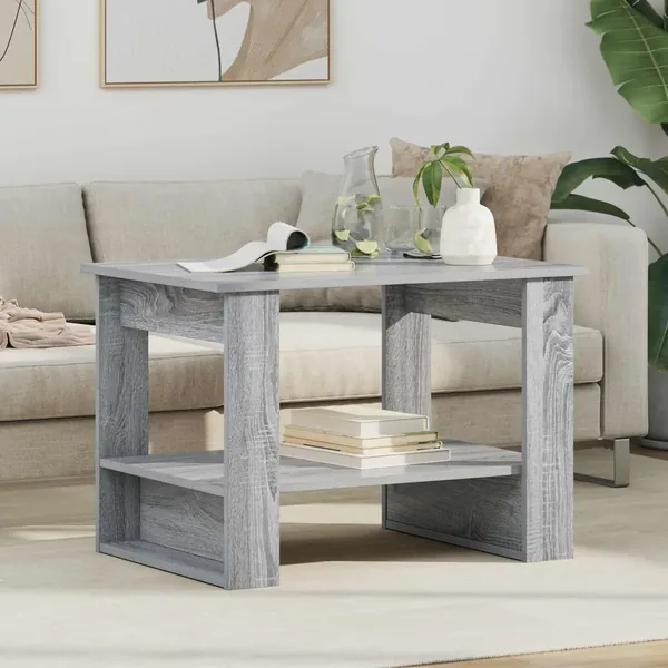 Table basse Gris Sonoma 72 x 50 x 50 cm Bois d'ingénierie