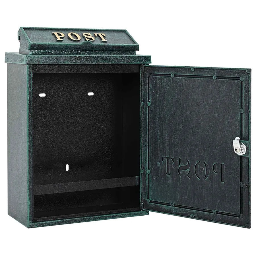 Boîte aux lettres murale Vert 29 x 13 x 41 cm Aluminium coulé - 5