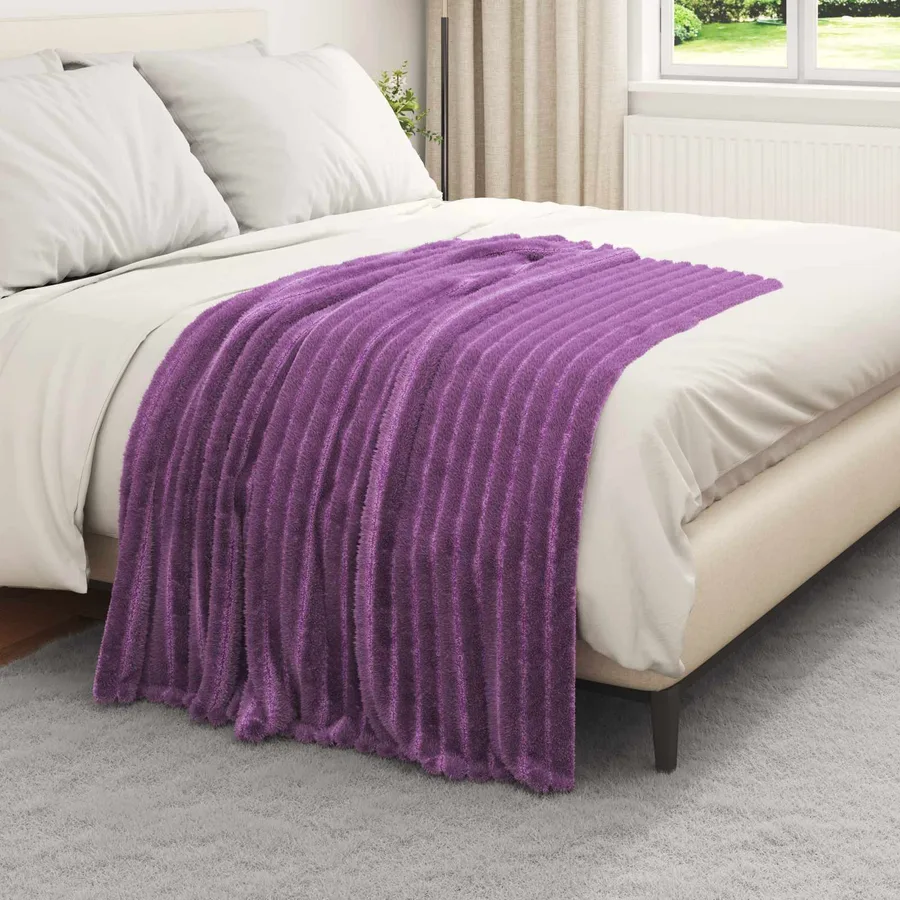 Jeté Violet 150 x 130 cm Toison - 3