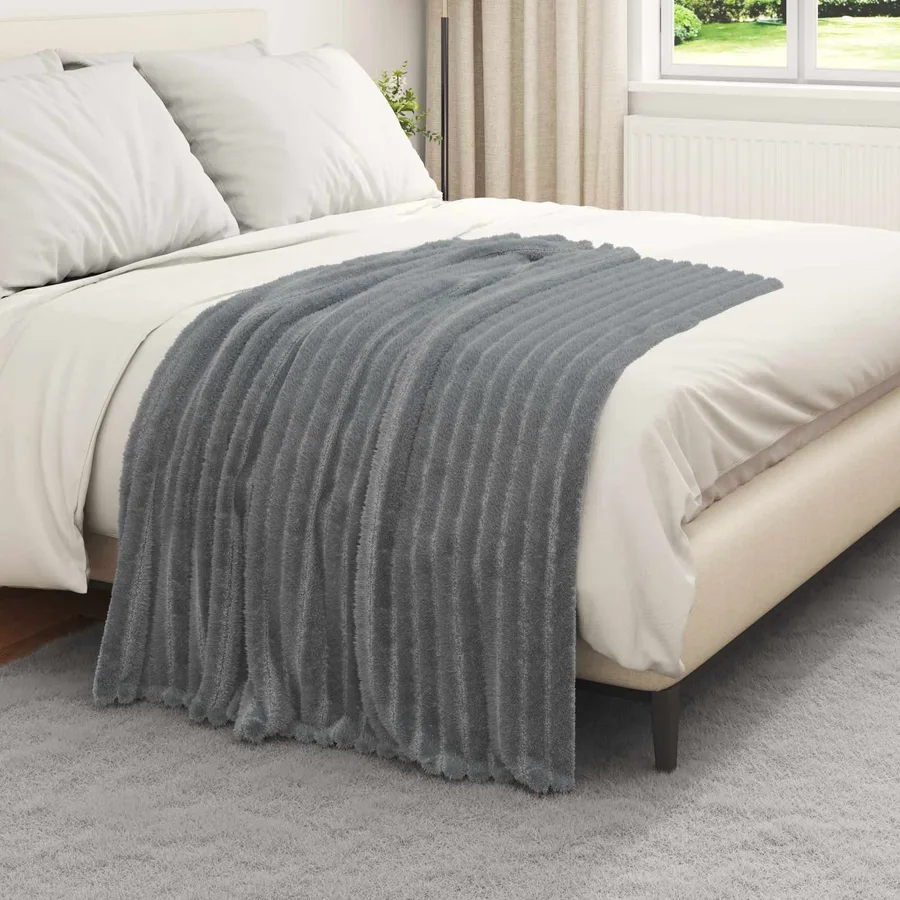 Jeté Gris foncé 150 x 130 cm Toison - 3