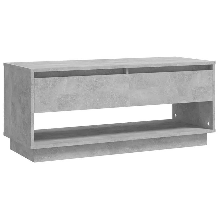 Meuble TV gris béton 102x41x44 cm bois d'ingénierie - 2