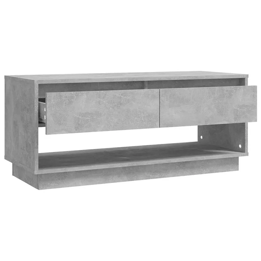 Meuble TV gris béton 102x41x44 cm bois d'ingénierie - 8
