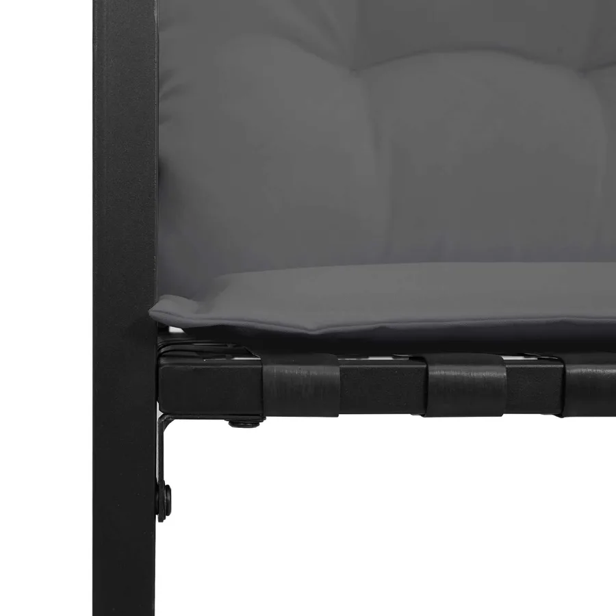 Banc à couches en bois avec coussin Gris clair 114 x 55 x 77 cm - 7