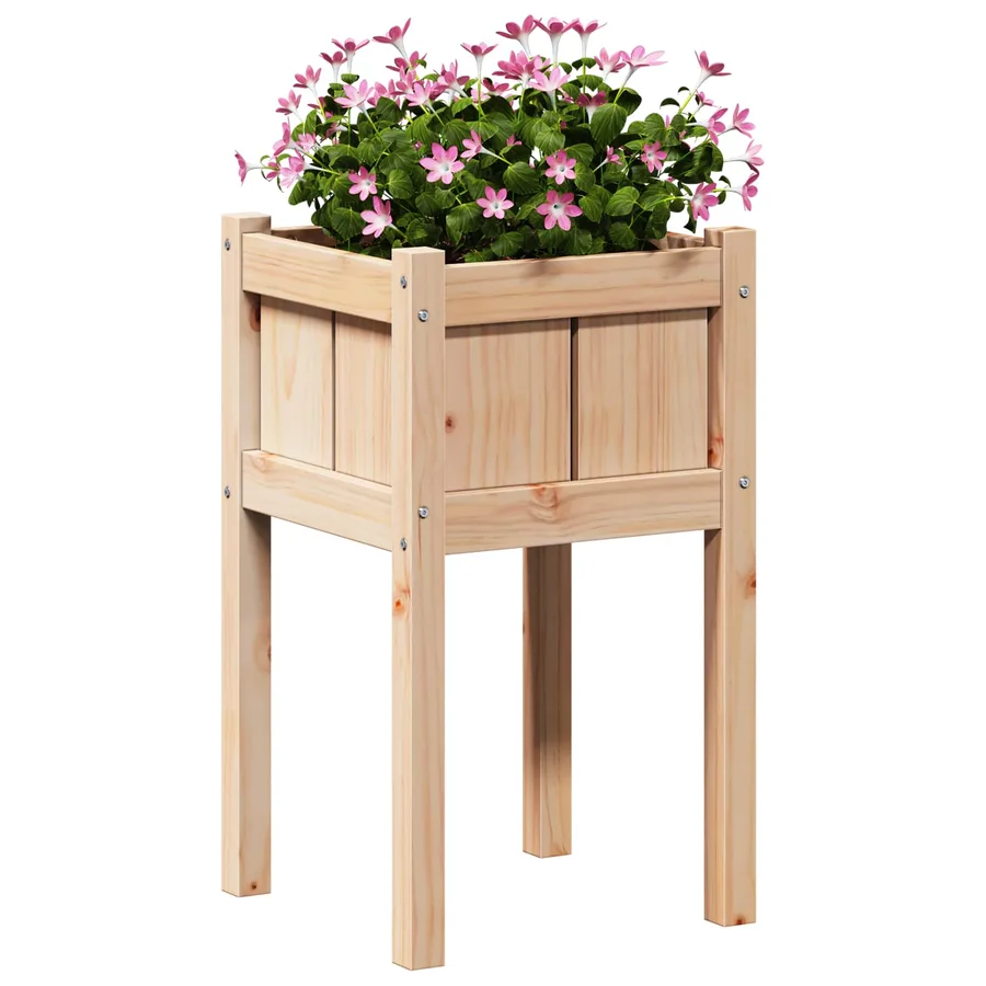 Cache-pot de jardin Nature 40 x 40 x 70 cm Bois de pin massif - 3