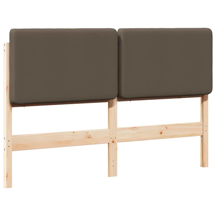 Tête de lit capitonnée Marron et Taupe 160 cm Pin massif - 2
