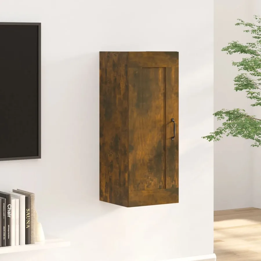 Armoire suspendue Chêne fumé 35x34x90 cm Bois d'ingénierie