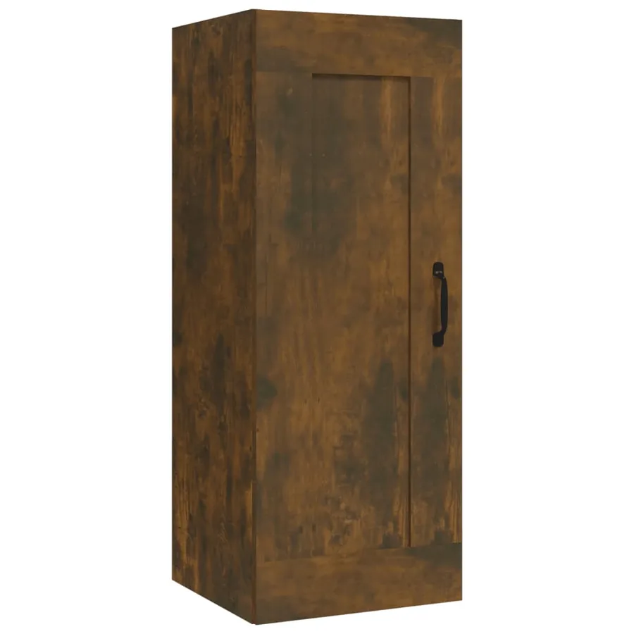 Armoire suspendue Chêne fumé 35x34x90 cm Bois d'ingénierie - 2