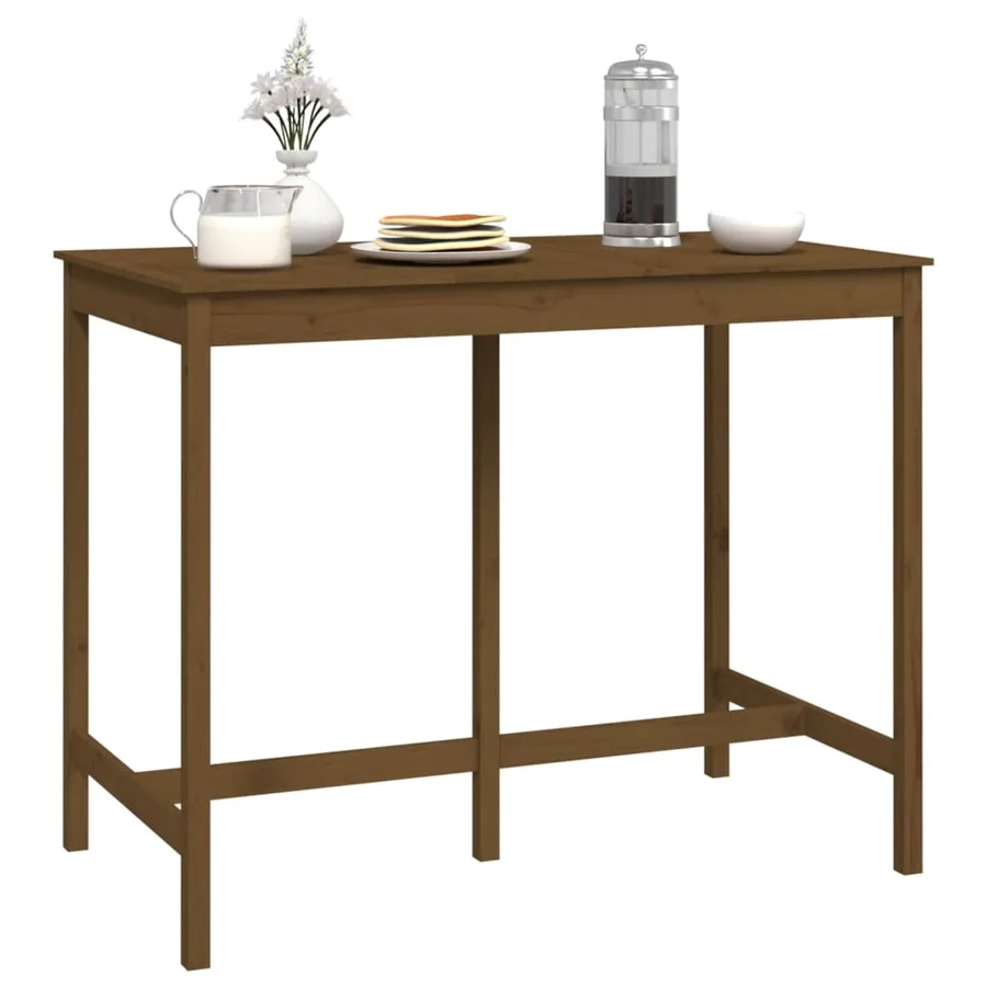 Table de bar Marron miel 140x80x110 cm Bois massif de pin - 6