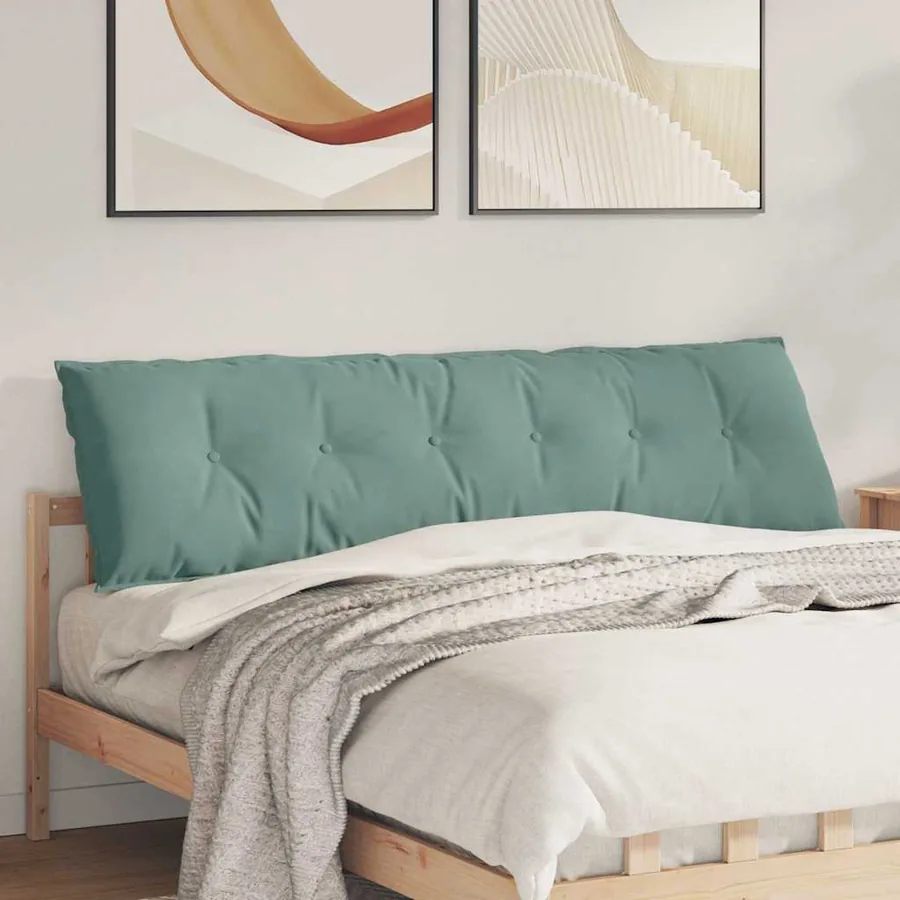Coussin de Dos Vert Mer 180 x 50 cm Tissu en velours côtelé