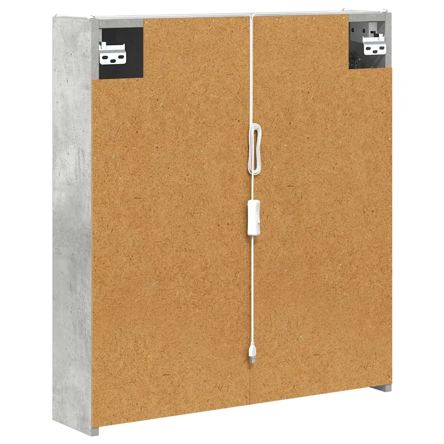 Armoire Miroir de Salle de Bain Gris béton 63,5 x 15,5 x 70 cm - 9