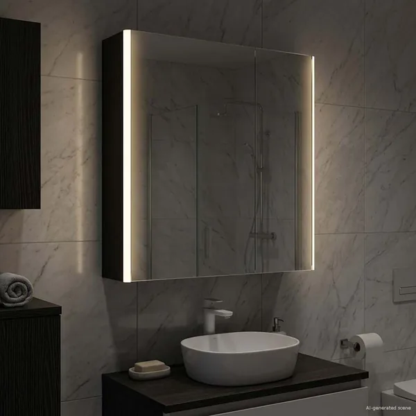 Armoire Miroir de Salle de Bain Chêne noir 63,5 x 15,5 x 70 cm