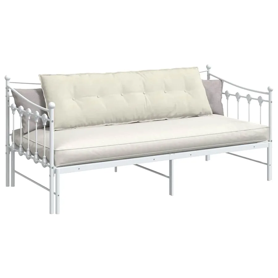 Coussin de Dos Crème 160 x 50 cm Tissu en velours côtelé - 3