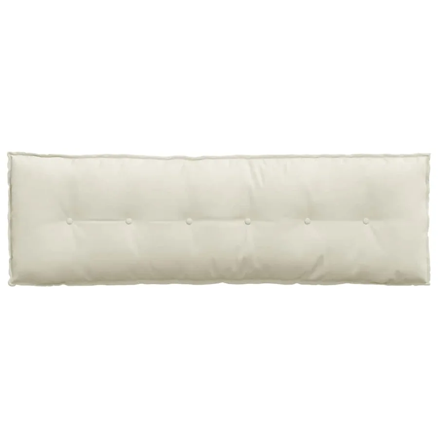 Coussin de Dos Crème 160 x 50 cm Tissu en velours côtelé - 6