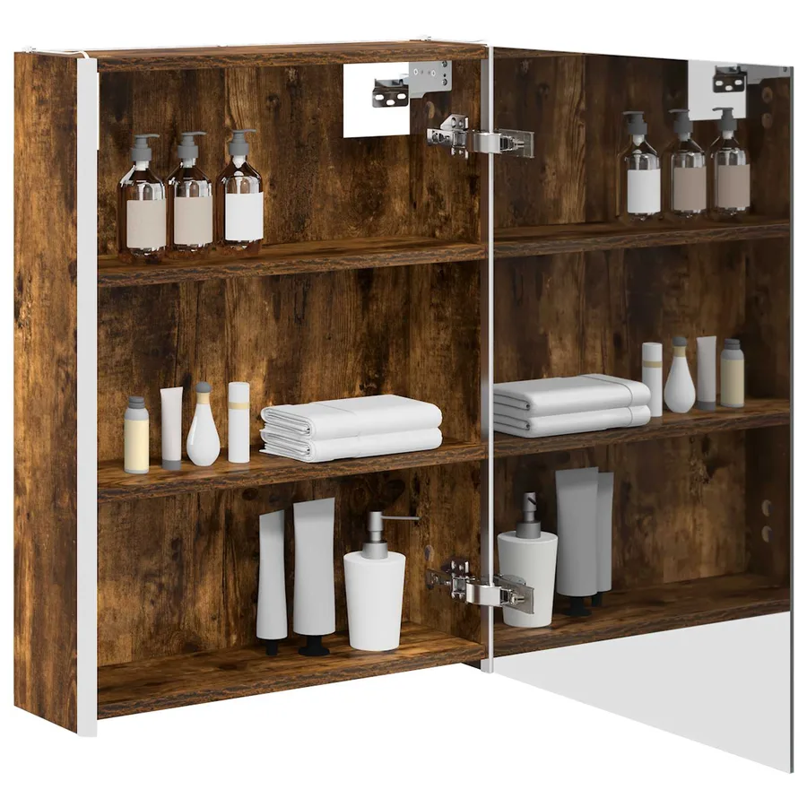 Armoire Miroir de Salle de Bain Chêne fumé 53,5 x 15,5 x 70 cm - 3