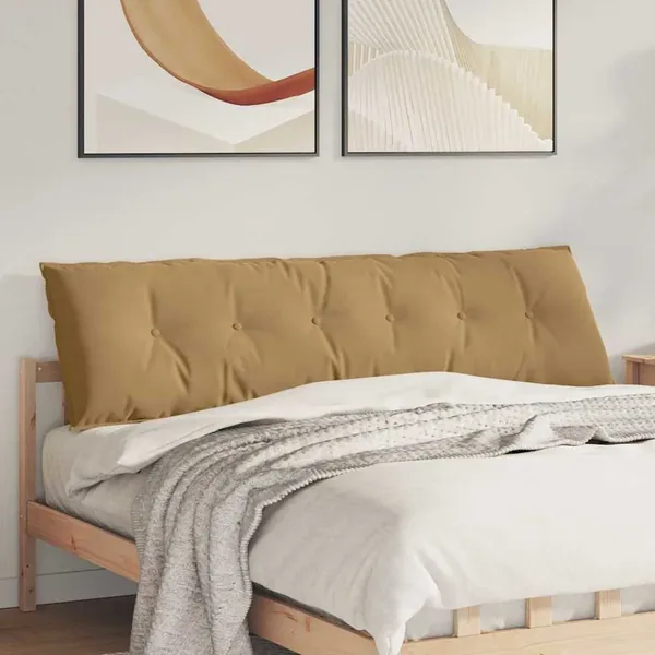 Coussin de Dos Marron 180 x 50 cm Tissu en velours côtelé