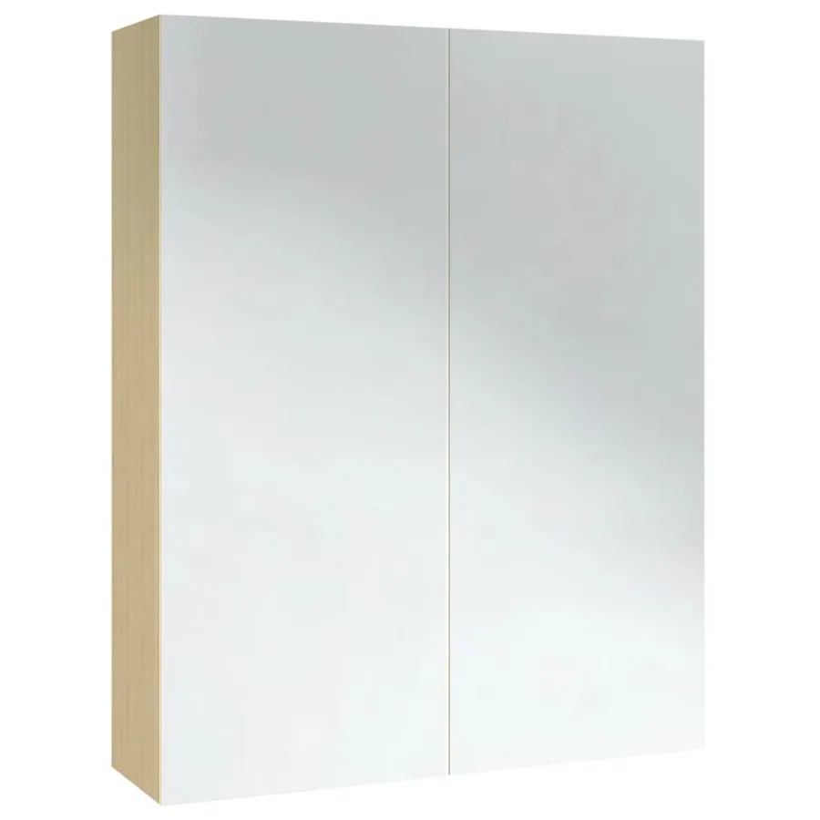 Armoire à miroir de salle de bain 60x15x75cm MDF Blanc et chêne - 4