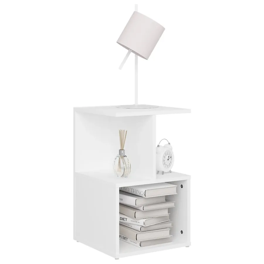 Tables de chevet 2 pcs blanc 35x35x55 cm bois d'ingénierie - 5