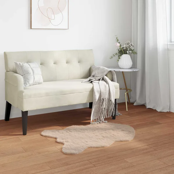 Tapis antidérapant en fausse de lapin OLITE Taupe 50 x 80 cm